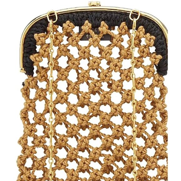 FENDI BAGUETTE CROSSBODY CROCHET PHONE BAG IN NATURAL PRELOVED - Picture 2 of 9